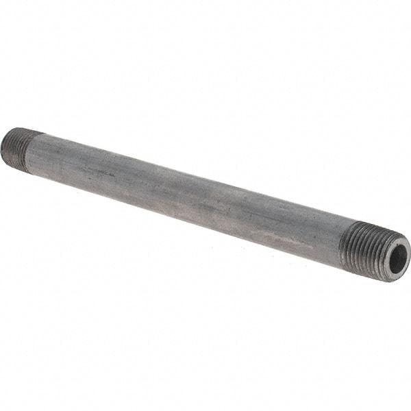 Made in USA - Schedule 80, 1/8" Diam x 4-1/2" Long Black Pipe Nipple - Threaded - USA Tool & Supply