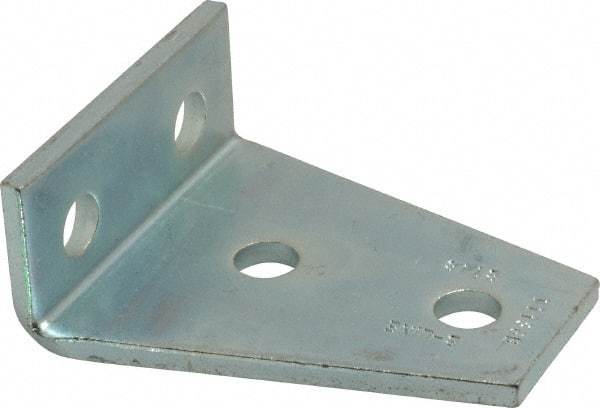 Cooper B-Line - Zinc Plated Carbon Steel 4 Hole Gusseted Strut Shelf Bracket - 1/2" Bolt, 4 Holes, Used with Cooper B Line Channel & Strut (All Sizes Except B62 & B72) - USA Tool & Supply