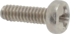 Value Collection - M2x0.40 Metric Coarse, 6mm Length Under Head Phillips Drive Machine Screw - Pan Head, Grade 18-8 & A2 Stainless Steel, Uncoated, Without Washer - USA Tool & Supply