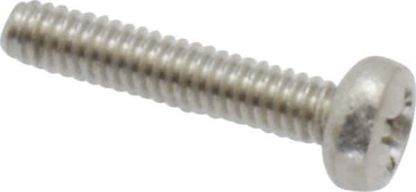 Value Collection - M2x0.40 Metric Coarse, 10mm Length Under Head Phillips Drive Machine Screw - Pan Head, Grade 18-8 & A2 Stainless Steel, Uncoated, Without Washer - USA Tool & Supply