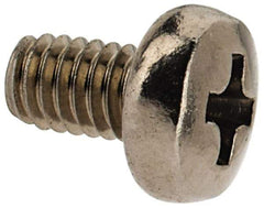 Value Collection - M2.5x0.45 Metric Coarse, 4mm Length Under Head Phillips Drive Machine Screw - Pan Head, Grade 18-8 & A2 Stainless Steel, Uncoated, Without Washer - USA Tool & Supply