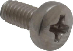 Value Collection - M2.5x0.45 Metric Coarse, 5mm Length Under Head Phillips Drive Machine Screw - Pan Head, Grade 18-8 & A2 Stainless Steel, Uncoated, Without Washer - USA Tool & Supply