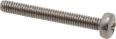Value Collection - M2.5x0.45 Metric Coarse, 20mm Length Under Head Phillips Drive Machine Screw - Pan Head, Grade 18-8 & A2 Stainless Steel, Uncoated, Without Washer - USA Tool & Supply