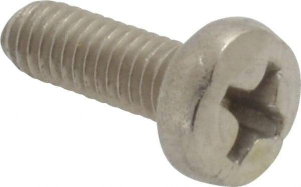 Value Collection - M3.5x0.60 Metric Coarse, 10mm Length Under Head Phillips Drive Machine Screw - Pan Head, Grade 18-8 & A2 Stainless Steel, Uncoated, Without Washer - USA Tool & Supply