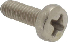 Value Collection - M3.5x0.60 Metric Coarse, 10mm Length Under Head Phillips Drive Machine Screw - Pan Head, Grade 18-8 & A2 Stainless Steel, Uncoated, Without Washer - USA Tool & Supply