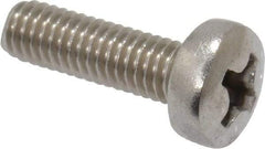 Value Collection - M3.5x0.60 Metric Coarse, 12mm Length Under Head Phillips Drive Machine Screw - Pan Head, Grade 18-8 & A2 Stainless Steel, Uncoated, Without Washer - USA Tool & Supply