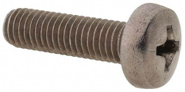 Value Collection - M5x0.80 Metric Coarse, 18mm Length Under Head Phillips Drive Machine Screw - Pan Head, Grade 18-8 & A2 Stainless Steel, Uncoated, Without Washer - USA Tool & Supply