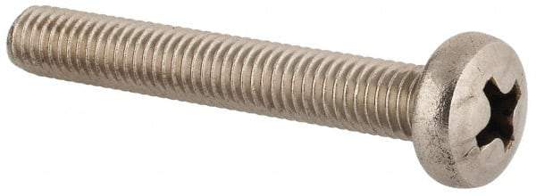 Value Collection - M5x0.80 Metric Coarse, 35mm Length Under Head Phillips Drive Machine Screw - Pan Head, Grade 18-8 & A2 Stainless Steel, Uncoated, Without Washer - USA Tool & Supply
