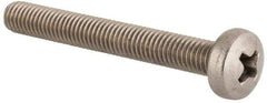 Value Collection - M5x0.80 Metric Coarse, 40mm Length Under Head Phillips Drive Machine Screw - Pan Head, Grade 18-8 & A2 Stainless Steel, Uncoated, Without Washer - USA Tool & Supply