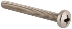 Value Collection - M5x0.80 Metric Coarse, 45mm Length Under Head Phillips Drive Machine Screw - Pan Head, Grade 18-8 & A2 Stainless Steel, Uncoated, Without Washer - USA Tool & Supply