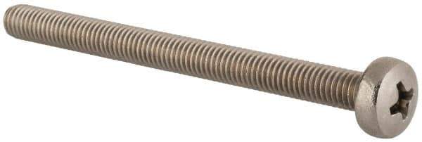 Value Collection - M5x0.80 Metric Coarse, 60mm Length Under Head Phillips Drive Machine Screw - Pan Head, Grade 18-8 & A2 Stainless Steel, Uncoated, Without Washer - USA Tool & Supply