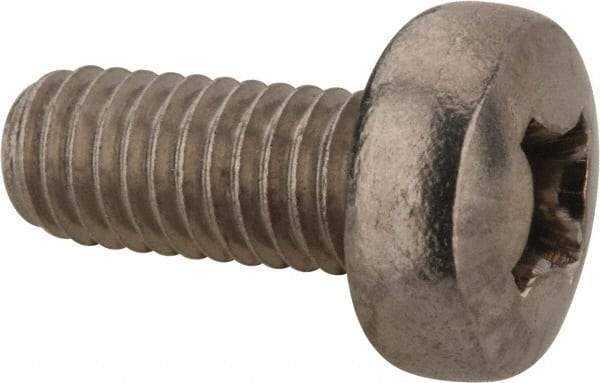 Value Collection - M6x1.00 Metric Coarse, 14mm Length Under Head Phillips Drive Machine Screw - Pan Head, Grade 18-8 & A2 Stainless Steel, Uncoated, Without Washer - USA Tool & Supply