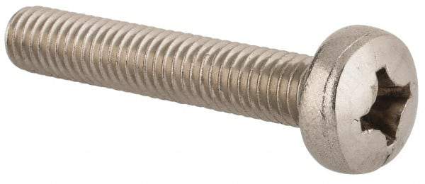 Value Collection - M6x1.00 Metric Coarse, 35mm Length Under Head Phillips Drive Machine Screw - Pan Head, Grade 18-8 & A2 Stainless Steel, Uncoated, Without Washer - USA Tool & Supply