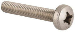 Value Collection - M6x1.00 Metric Coarse, 35mm Length Under Head Phillips Drive Machine Screw - Pan Head, Grade 18-8 & A2 Stainless Steel, Uncoated, Without Washer - USA Tool & Supply