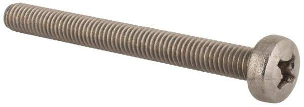Value Collection - M6x1.00 Metric Coarse, 60mm Length Under Head Phillips Drive Machine Screw - Pan Head, Grade 18-8 & A2 Stainless Steel, Uncoated, Without Washer - USA Tool & Supply