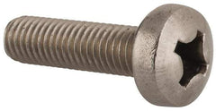 Value Collection - M8x1.25 Metric Coarse, 30mm Length Under Head Phillips Drive Machine Screw - Pan Head, Grade 18-8 & A2 Stainless Steel, Uncoated, Without Washer - USA Tool & Supply