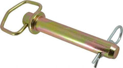 Made in USA - 1" Pin Diam, 5-3/4" Long, Zinc Plated Steel Pull Ring Hitch Pin - 4-3/4" Usable Length - USA Tool & Supply
