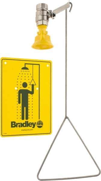 Bradley - Plumbed Drench Showers Mount: Vertical Shower Head Material: Plastic - USA Tool & Supply