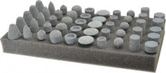 Made in USA - 50 Piece Aluminum Oxide Vitrified Mounted Stone Abrasive Point Set - Includes Shapes A4, A12, A14, A21, A32, A37, A39, A40, W206 & W218 - USA Tool & Supply