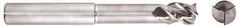 Niagara Cutter - 1", 1-1/4" LOC, 1" Shank Diam, 6" OAL, 3 Flute, Solid Carbide Square End Mill - Single End, Uncoated, Spiral Flute, 45° Helix, Centercutting, Right Hand Cut, Right Hand Flute, Series AN345 - USA Tool & Supply