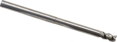 Niagara Cutter - 1/4", 3/8" LOC, 1/4" Shank Diam, 4" OAL, 3 Flute, Solid Carbide Square End Mill - Single End, Uncoated, Spiral Flute, 45° Helix, Centercutting, Right Hand Cut, Right Hand Flute, Series AN345 - USA Tool & Supply