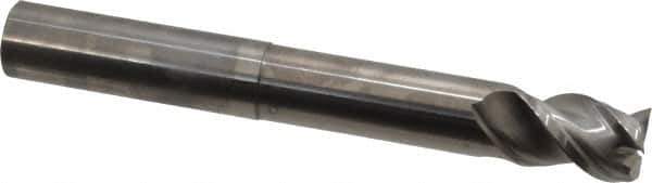 Niagara Cutter - 3/4", 1" LOC, 3/4" Shank Diam, 6" OAL, 3 Flute, Solid Carbide Square End Mill - Single End, Uncoated, Spiral Flute, 45° Helix, Centercutting, Right Hand Cut, Right Hand Flute, Series AN345 - USA Tool & Supply