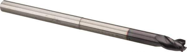 Niagara Cutter - 1/4", 3 Flute, Single End, Solid Carbide, 0.02" Corner Radius End Mill - 4" OAL, 35° Helix, Right Hand Flute, 3/8" LOC, Right Hand Cut, 2-1/8" Extended Reach - USA Tool & Supply