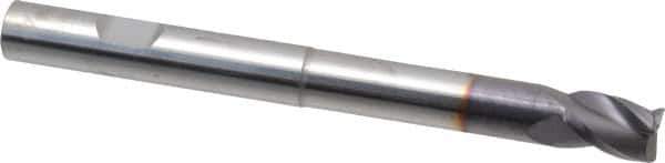 Niagara Cutter - 3/8", 3 Flute, Single End, Solid Carbide, 0.02" Corner Radius End Mill - 4" OAL, 35° Helix, Right Hand Flute, 1/2" LOC, Right Hand Cut, 2-1/8" Extended Reach - USA Tool & Supply
