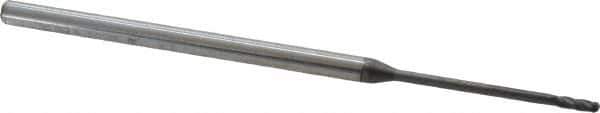 Niagara Cutter - 1/16" Diam, 3/16" LOC, 4 Flute Solid Carbide Ball End Mill - Diamond Finish, Single End, 3" OAL, 1/8" Shank Diam, Spiral Flute - USA Tool & Supply