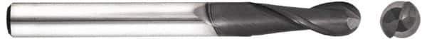 Niagara Cutter - 1/2" Diam, 2" LOC, 4 Flute Solid Carbide Ball End Mill - Diamond Finish, Single End, 4" OAL, 1/2" Shank Diam, Spiral Flute - USA Tool & Supply