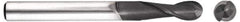 Niagara Cutter - 1/2" Diam, 1-3/8" LOC, 4 Flute Solid Carbide Ball End Mill - Diamond Finish, Single End, 6" OAL, 1/2" Shank Diam, Spiral Flute - USA Tool & Supply