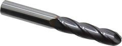 Niagara Cutter - 1/2" Diam, 2" LOC, 4 Flute Solid Carbide Ball End Mill - TiAlN Finish, Single End, 4" OAL, 1/2" Shank Diam - USA Tool & Supply