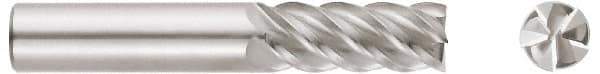 Niagara Cutter - 1", 1-1/4" LOC, 1" Shank Diam, 3" OAL, 5 Flute, Solid Carbide Square End Mill - Single End, TiAlN Finish, Spiral Flute, 45° Helix, Centercutting, Right Hand Cut, Right Hand Flute, Series S545 - USA Tool & Supply
