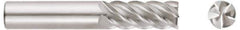 Niagara Cutter - 1", 1-1/4" LOC, 1" Shank Diam, 3" OAL, 5 Flute, Solid Carbide Square End Mill - Single End, TiAlN Finish, Spiral Flute, 45° Helix, Centercutting, Right Hand Cut, Right Hand Flute, Series S545 - USA Tool & Supply