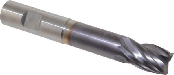 Niagara Cutter - 3/4", 4 Flute, Single End, Solid Carbide, 0.03" Corner Radius End Mill - 5" OAL, Right Hand Flute, 1" LOC, Right Hand Cut, 3" Extended Reach - USA Tool & Supply