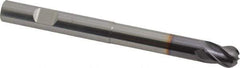 Niagara Cutter - 3/8" Diam, 1/2" LOC, 4 Flute Solid Carbide Ball End Mill - TiAlN Finish, Single End, 4" OAL, 3/8" Shank Diam, Spiral Flute - USA Tool & Supply