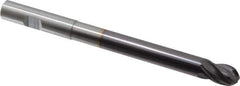 Niagara Cutter - 1/2" Diam, 5/8" LOC, 4 Flute Solid Carbide Ball End Mill - TiAlN Finish, Single End, 6" OAL, 1/2" Shank Diam, Spiral Flute - USA Tool & Supply