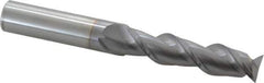 Niagara Cutter - 5/8", 2-1/2" LOC, 5/8" Shank Diam, 5" OAL, 2 Flute, Solid Carbide Square End Mill - Single End, TiCN Finish, Spiral Flute, 45° Helix, Centercutting, Right Hand Cut, Right Hand Flute, Series A245 - USA Tool & Supply