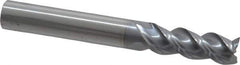 Niagara Cutter - 5/16", 13/16" LOC, 5/16" Shank Diam, 2-1/2" OAL, 3 Flute, Solid Carbide Square End Mill - Single End, TiCN Finish, Spiral Flute, 45° Helix, Centercutting, Right Hand Cut, Right Hand Flute, Series A345 - USA Tool & Supply