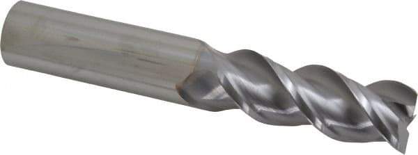 Niagara Cutter - 1", 2-5/8" LOC, 1" Shank Diam, 6" OAL, 3 Flute, Solid Carbide Square End Mill - Single End, TiCN Finish, Spiral Flute, 45° Helix, Centercutting, Right Hand Cut, Right Hand Flute, Series A345 - USA Tool & Supply
