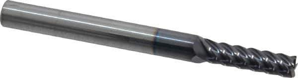 Niagara Cutter - 5/32", 9/16" LOC, 3/16" Shank Diam, 2" OAL, 5 Flute, Solid Carbide Square End Mill - Single End, TiAlN Finish, Spiral Flute, 45° Helix, Centercutting, Right Hand Cut, Right Hand Flute, Series S545 - USA Tool & Supply