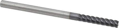 Niagara Cutter - 1/4", 1-1/4" LOC, 1/4" Shank Diam, 4" OAL, 5 Flute, Solid Carbide Square End Mill - Single End, TiAlN Finish, Spiral Flute, 45° Helix, Centercutting, Right Hand Cut, Right Hand Flute, Series S545 - USA Tool & Supply