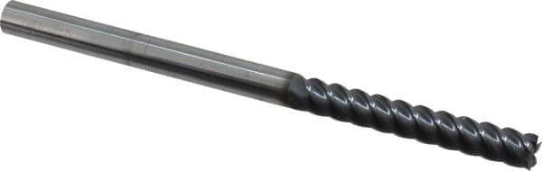 Niagara Cutter - 3/8", 2-1/2" LOC, 3/8" Shank Diam, 6" OAL, 5 Flute, Solid Carbide Square End Mill - Single End, TiAlN Finish, Spiral Flute, 45° Helix, Centercutting, Right Hand Cut, Right Hand Flute, Series S545 - USA Tool & Supply