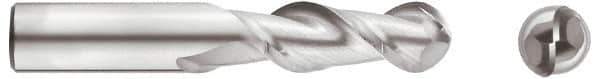 Niagara Cutter - 3/4" Diam, 1-5/8" LOC, 2 Flute Solid Carbide Ball End Mill - Uncoated, Single End, 4" OAL, 3/4" Shank Diam, Spiral Flute - USA Tool & Supply