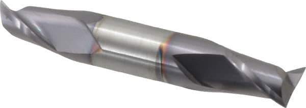 Niagara Cutter - 1/2", 5/8" LOC, 1/2" Shank Diam, 3" OAL, 2 Flute, Solid Carbide Square End Mill - Double End, TiAlN Finish, Spiral Flute, 30° Helix, Centercutting, Right Hand Cut, Right Hand Flute, Series CSD230 - USA Tool & Supply