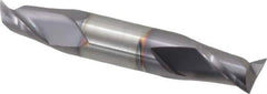 Niagara Cutter - 1/2", 5/8" LOC, 1/2" Shank Diam, 3" OAL, 2 Flute, Solid Carbide Square End Mill - Double End, TiAlN Finish, Spiral Flute, 30° Helix, Centercutting, Right Hand Cut, Right Hand Flute, Series CSD230 - USA Tool & Supply