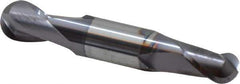 Niagara Cutter - 1/2" Diam, 5/8" LOC, 2 Flute Solid Carbide Ball End Mill - TiAlN Finish, Double End, 3" OAL, 1/2" Shank Diam, Spiral Flute - USA Tool & Supply