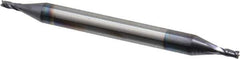 Niagara Cutter - 3/64", 3/32" LOC, 1/8" Shank Diam, 1-1/2" OAL, 4 Flute, Solid Carbide Square End Mill - Double End, TiAlN Finish, Spiral Flute, 30° Helix, Centercutting, Right Hand Cut, Right Hand Flute, Series CSD430 - USA Tool & Supply