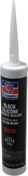 Permatex - 11 oz Cartridge Black RTV Silicone Gasket Sealant - -75 to 450°F Operating Temp, 24 hr Full Cure Time - USA Tool & Supply