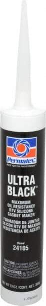 Permatex - 13 oz Oil Resistant Gasket Maker - -65 to 550°F, Black, Comes in Cartridge - USA Tool & Supply